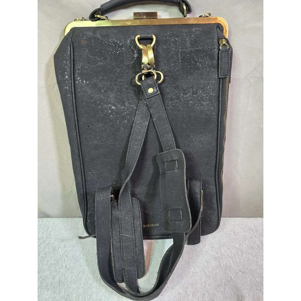 (Vegan) Laflore Paris Bobobark Black Premium Cork Backpack Laptop Cross Bag